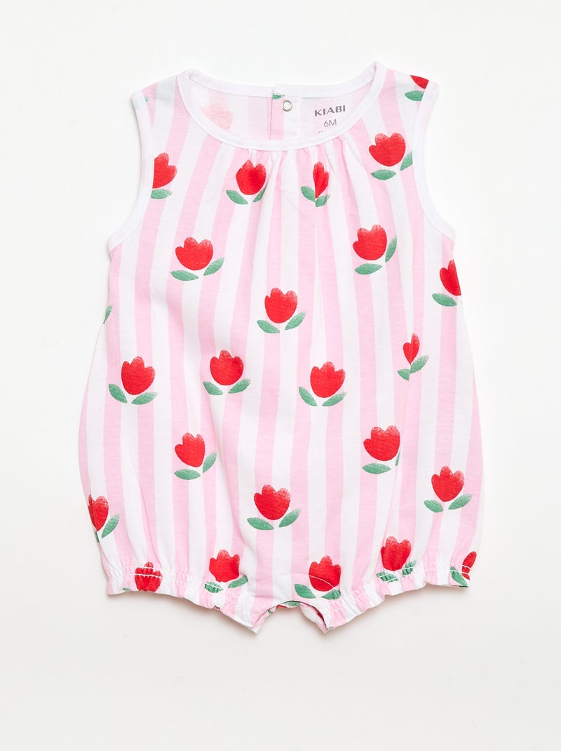 Lots de 2 barboteuses sans manches Rose - Kiabi