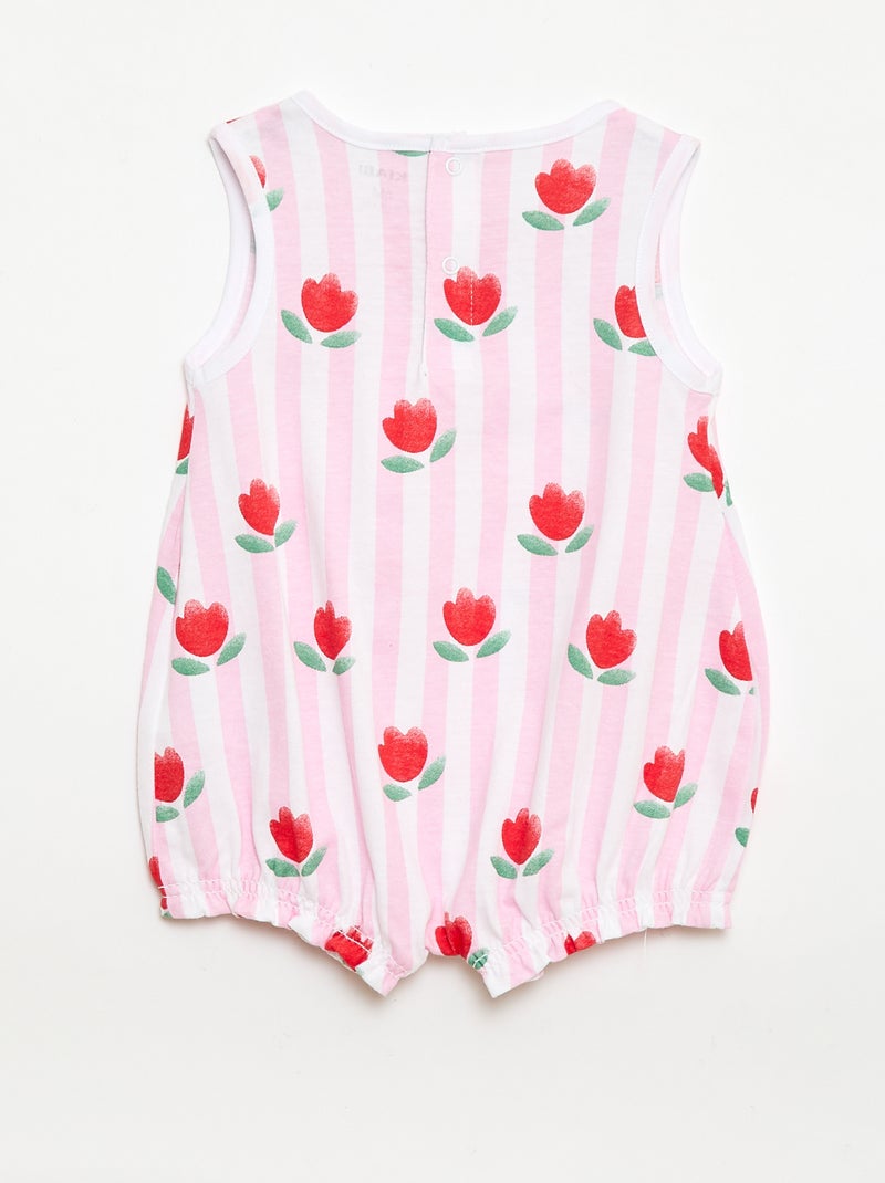 Lots de 2 barboteuses sans manches Rose - Kiabi