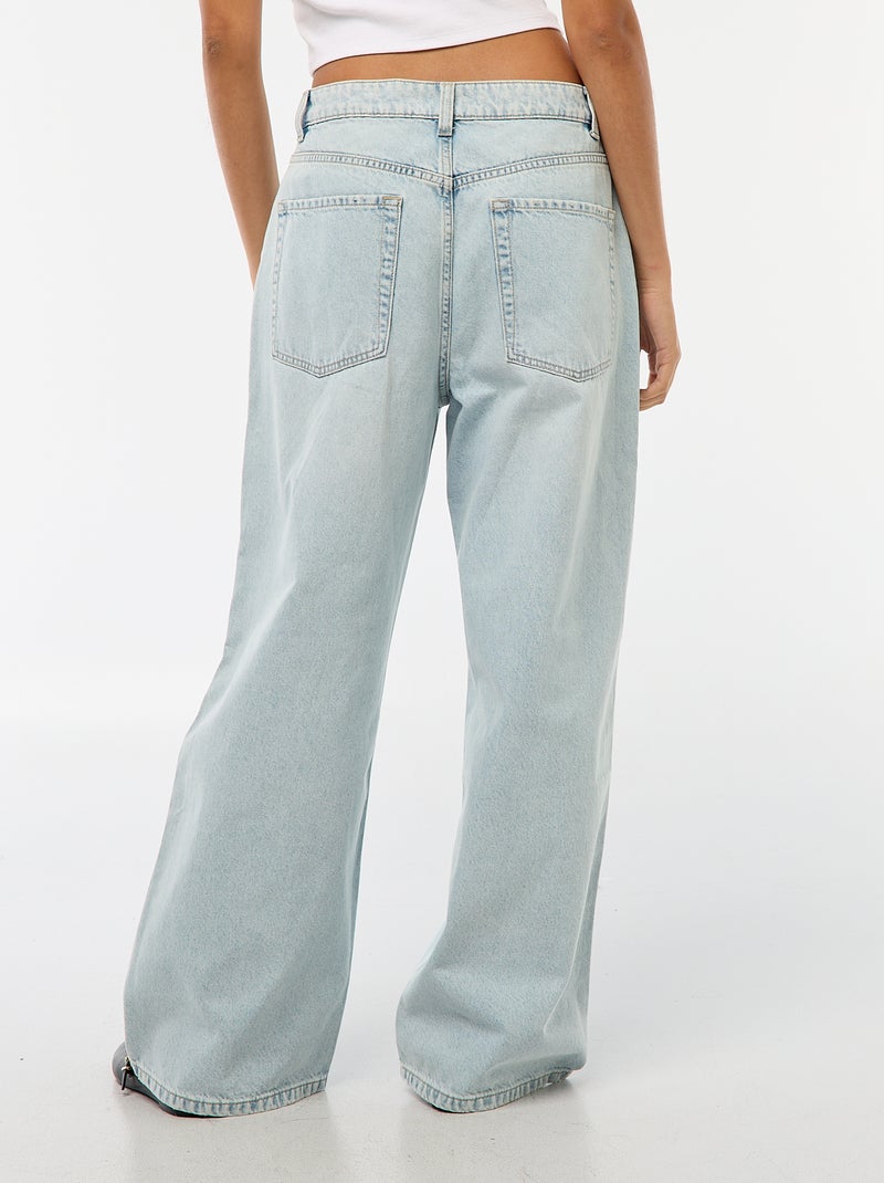 Low-Rise Baggy Jeans with 5 Pockets Blue - Kiabi