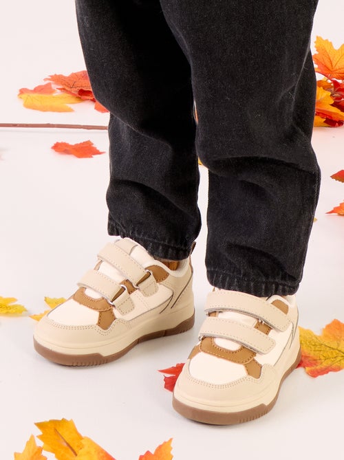 Low-top faux leather sneakers - Kiabi