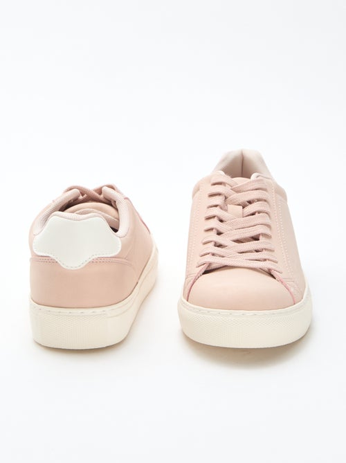 Low-Top Faux Suede Sneakers - Kiabi