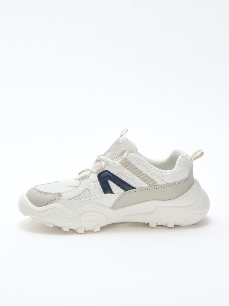 Low-Top Running Style Sneakers Grey - Kiabi
