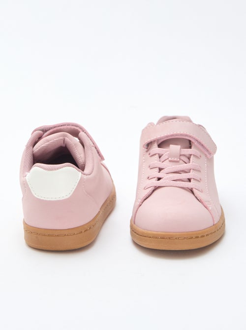 Low-Top-Sneakers aus Wildlederimitat mit Klettverschluss - Kiabi