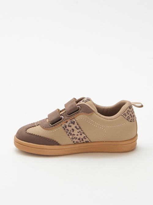 Low-Top Sneakers with Hook and Loop Fasteners - Kiabi