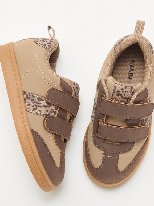 Low-Top Sneakers with Hook and Loop Fasteners - Kiabi