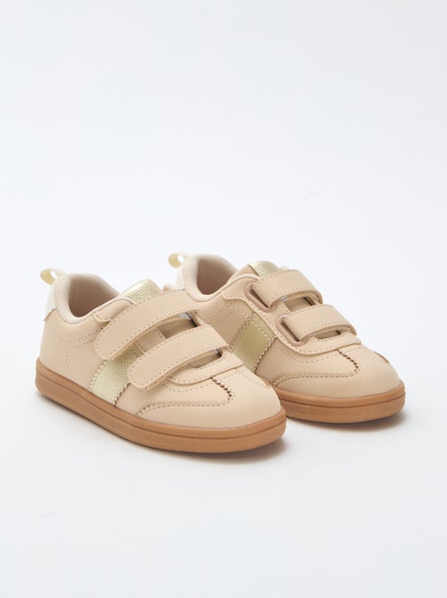 Low-Top Sneakers with Hook and Loop Fasteners - Kiabi