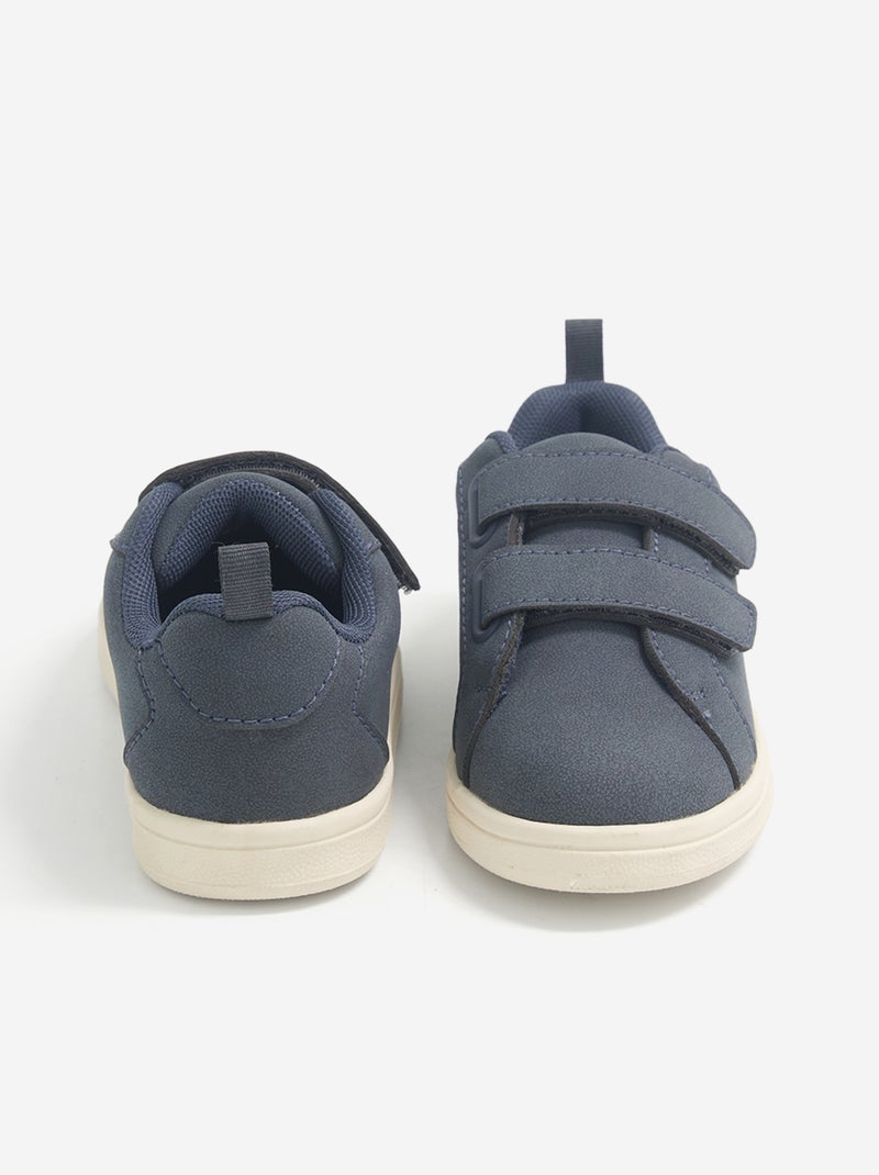 Low-top Sneakers with Hook-and-Loop Straps Blue - Kiabi