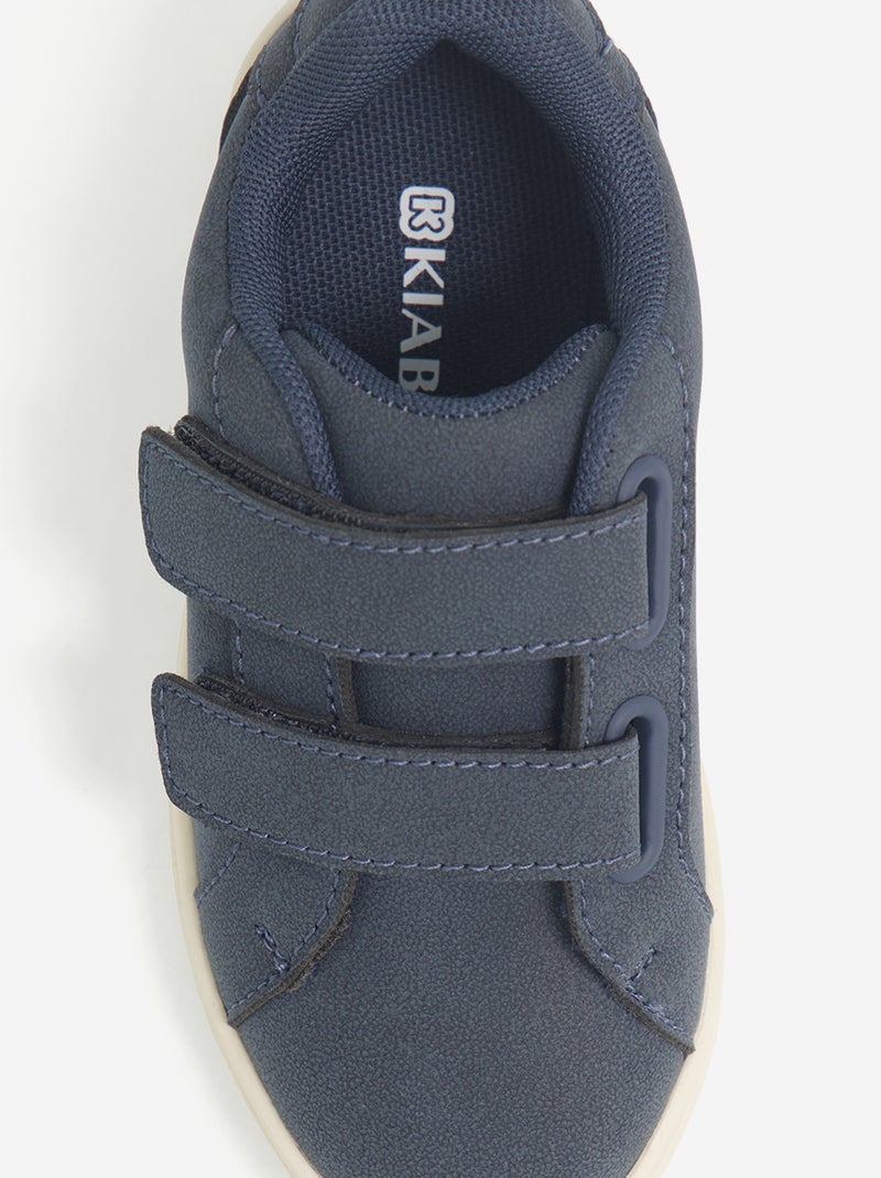 Low-top Sneakers with Hook-and-Loop Straps Blue - Kiabi