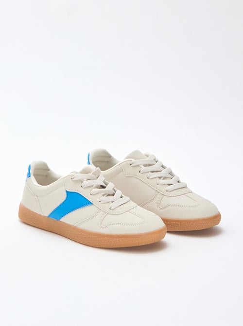 Low-Top Suede Sneakers with Contrasting Detail - Kiabi