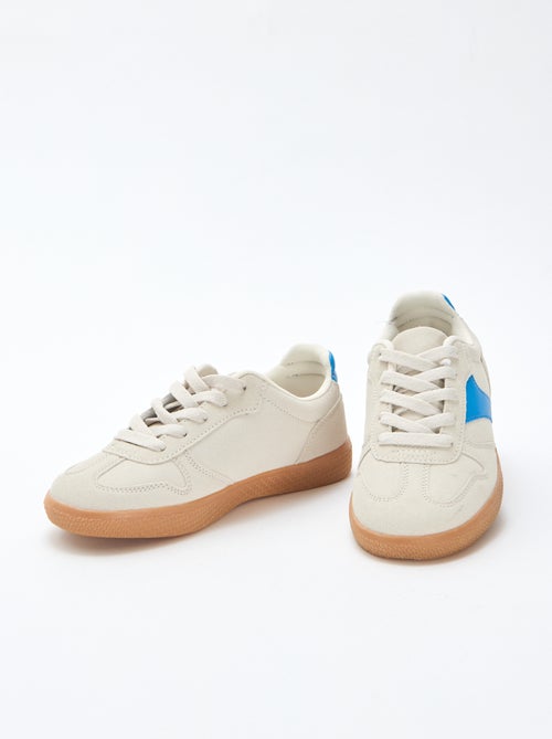 Low-Top Suede Sneakers with Contrasting Detail - Kiabi