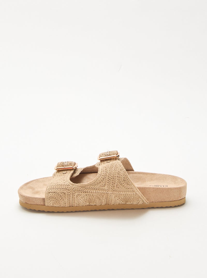 Macramé Double Strap Mules Beige - Kiabi