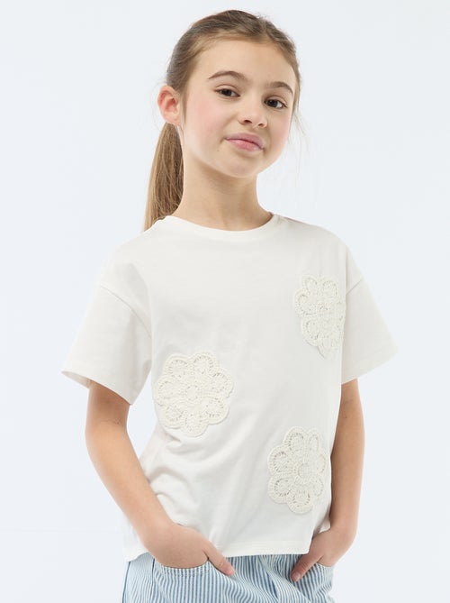 Macramé flower T-shirt - Kiabi