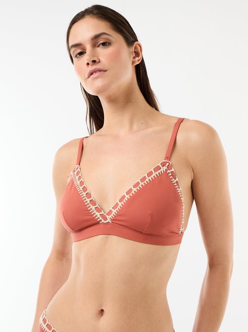 Macrame Trim Triangle Bikini Top - Kiabi