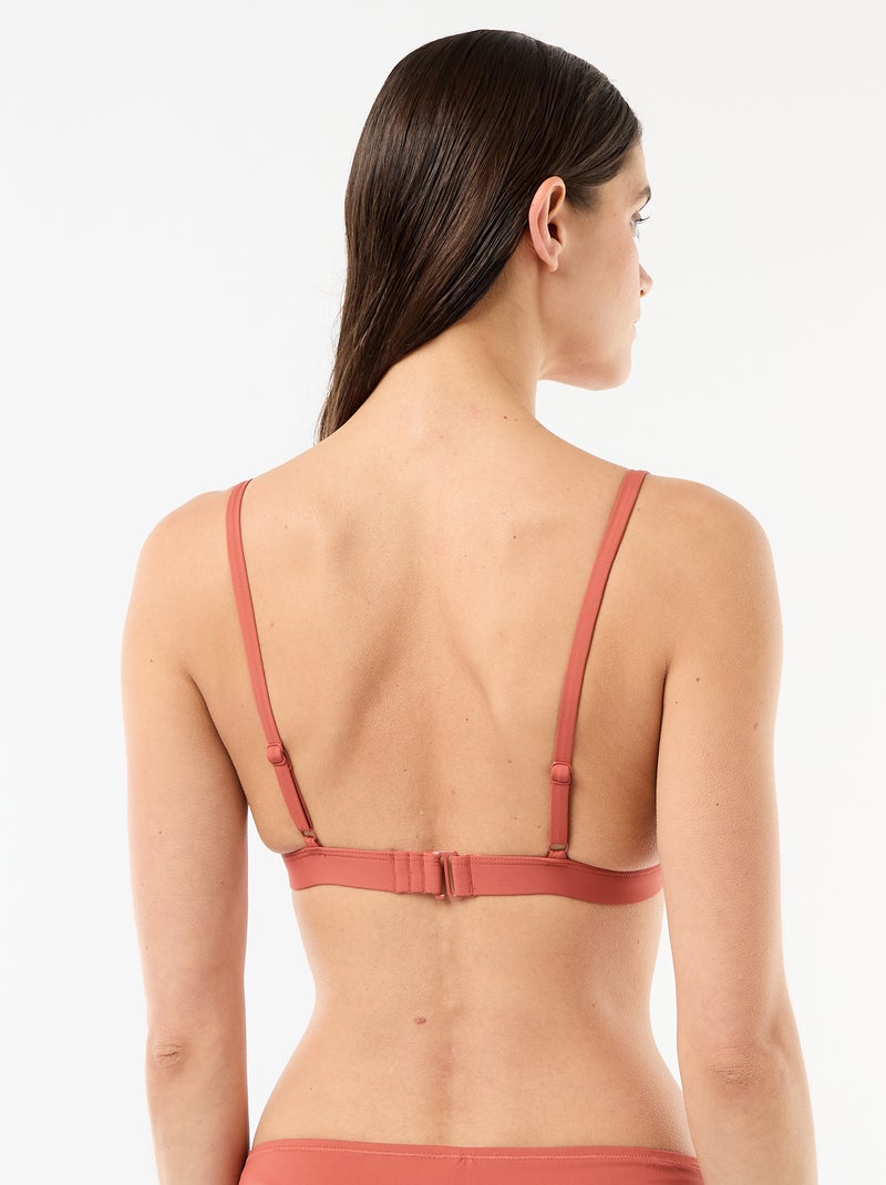 Macrame Trim Triangle Bikini Top Orange - Kiabi