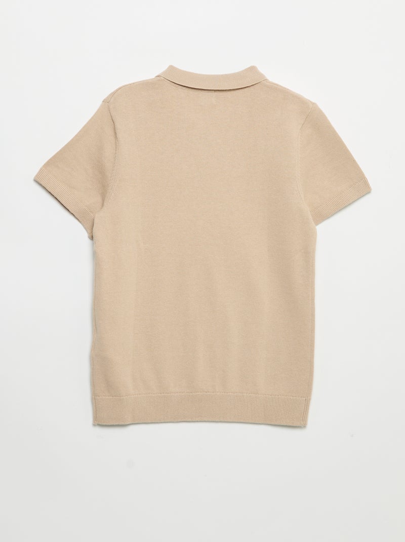 Maglia a polo a maniche corte Beige - Kiabi