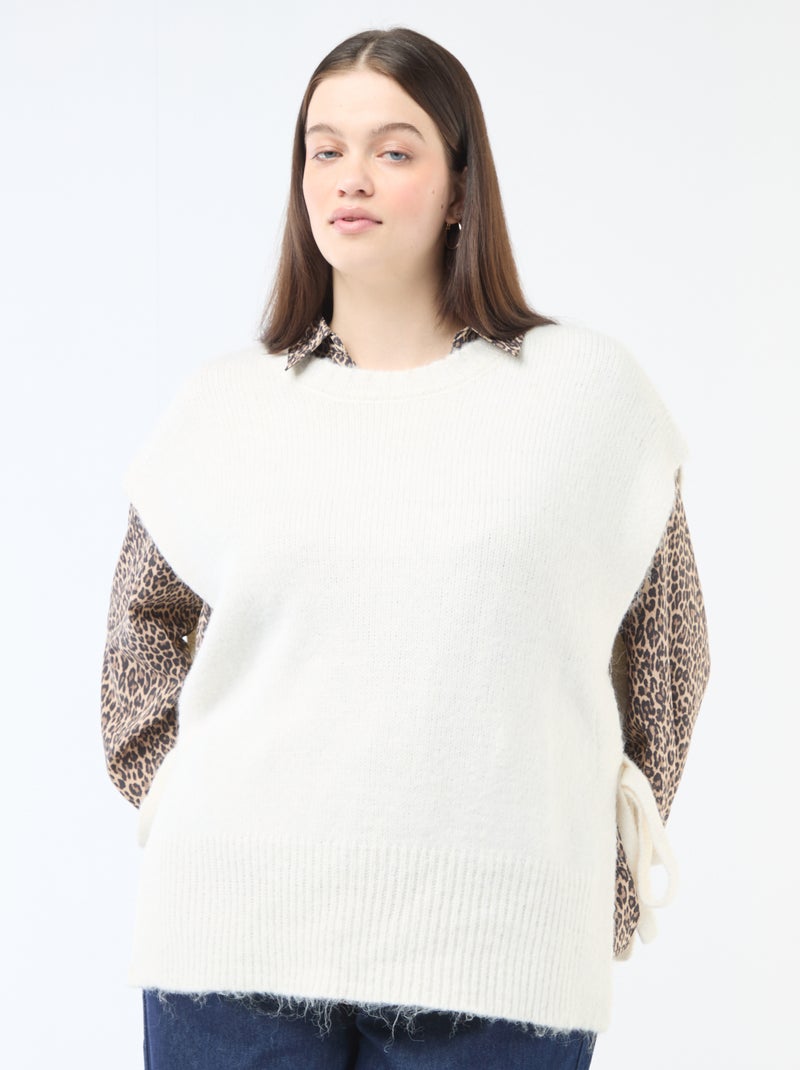 Maglia smanicata da annodare sui lati Beige - Kiabi