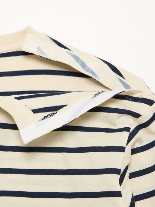 Maglietta a righe marinare con spalla a strappo - collezione facile da indossare - Kiabi