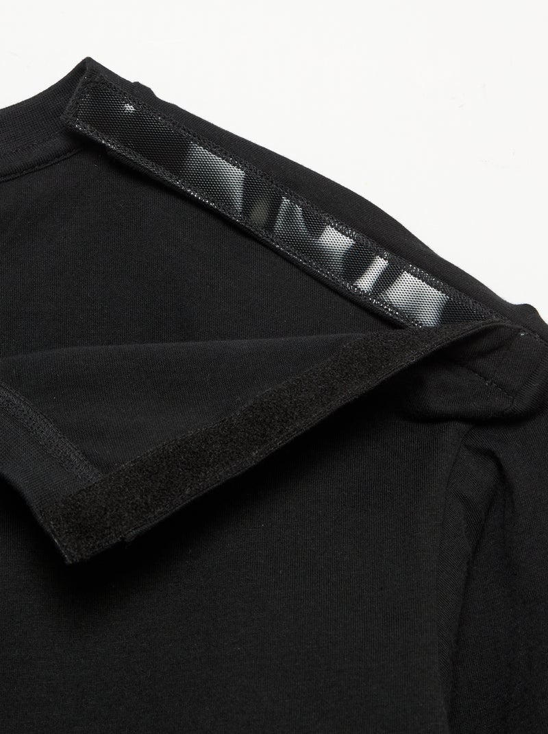 Maglietta a righe marinare con spalla a strappo - collezione facile da indossare Nero - Kiabi