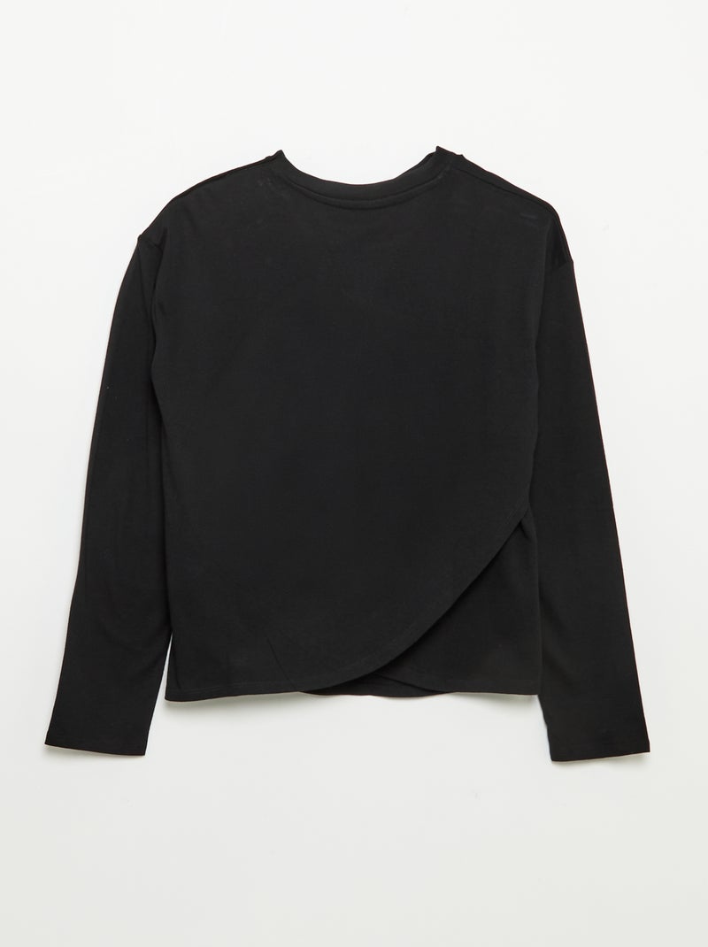 Maglietta a righe marinare con spalla a strappo - collezione facile da indossare Nero - Kiabi