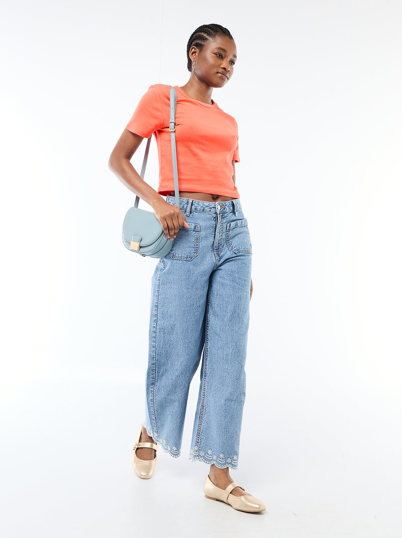 Maglietta crop top basic Arancione - Kiabi