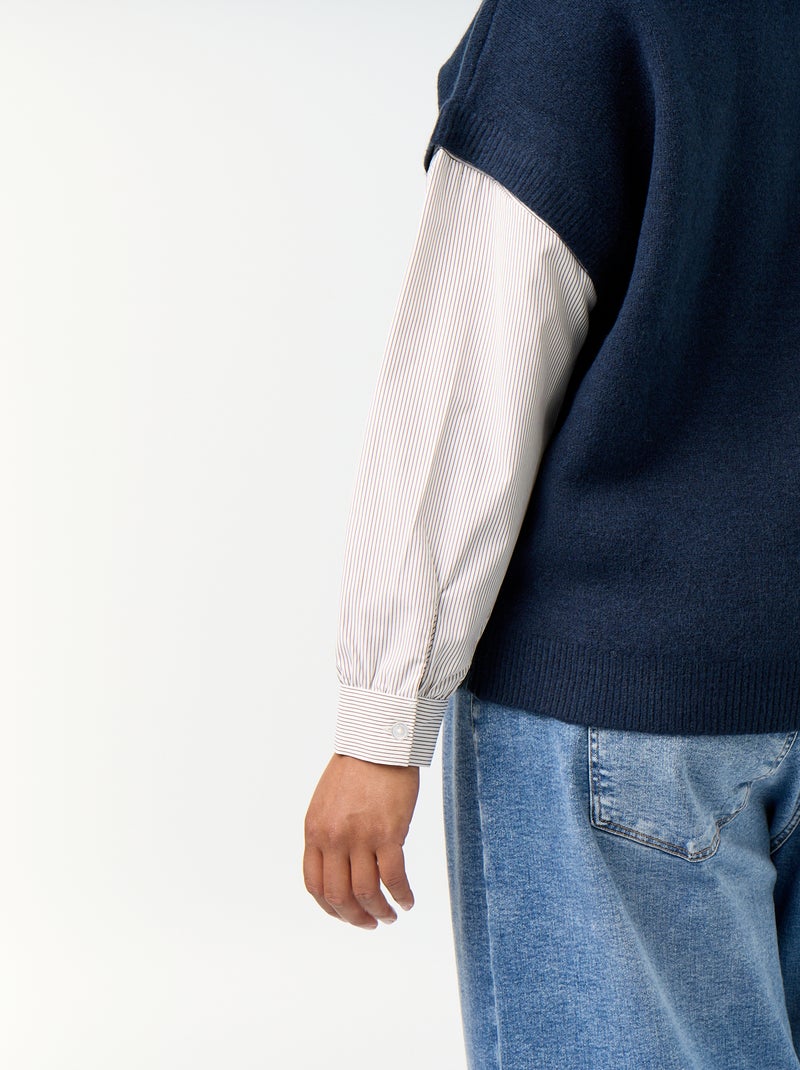Maglione 2-in-1 con camicia Blu - Kiabi