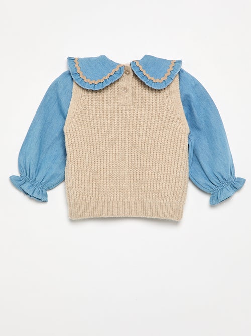 Maglione 2 in 1 con colletto Claudine - Kiabi