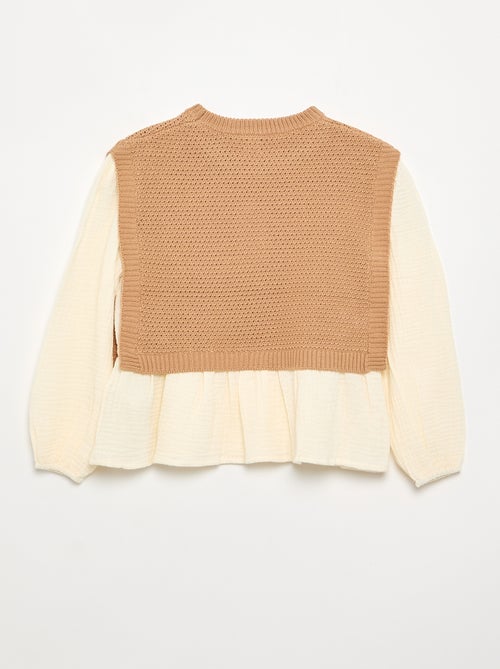 Maglione 2 in 1 effetto blusa - Kiabi