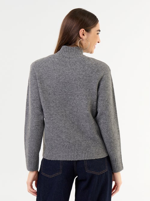 Maglione a collo alto a costine - Kiabi