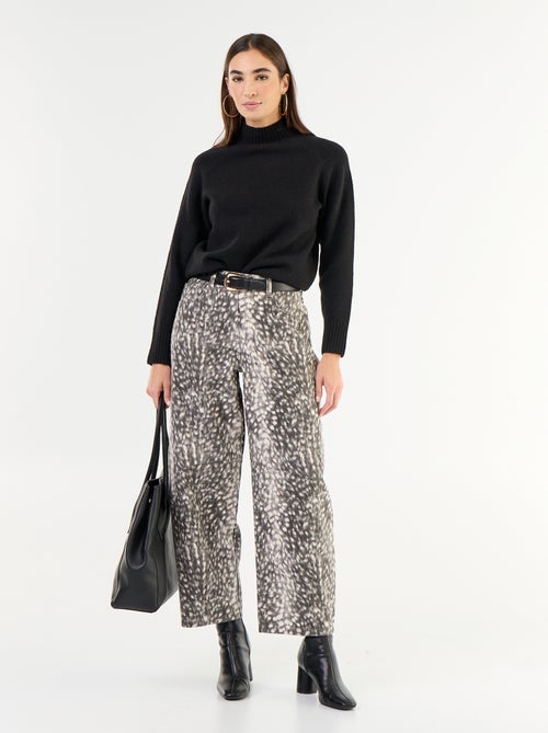 Maglione a collo alto a costine - Kiabi