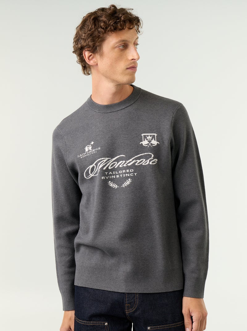Maglione a girocollo in maglia grossa Grigio - Kiabi
