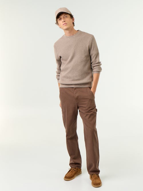 Maglione a maglia waffle girocollo - Kiabi