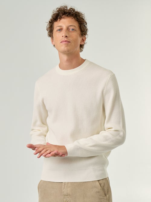 Maglione a maglia waffle girocollo - Kiabi