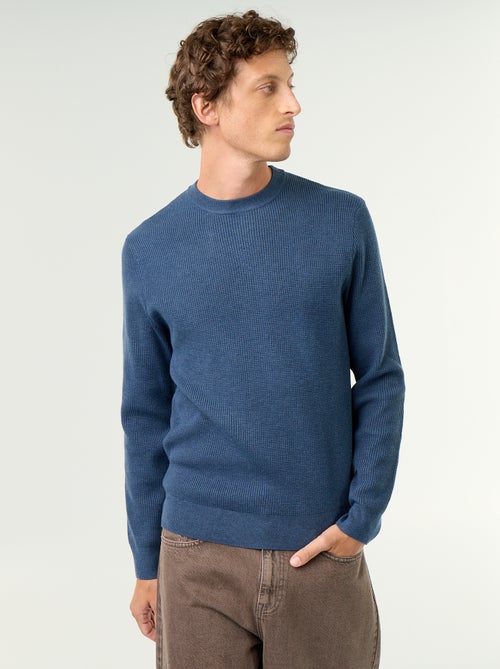 Maglione a maglia waffle girocollo - Kiabi