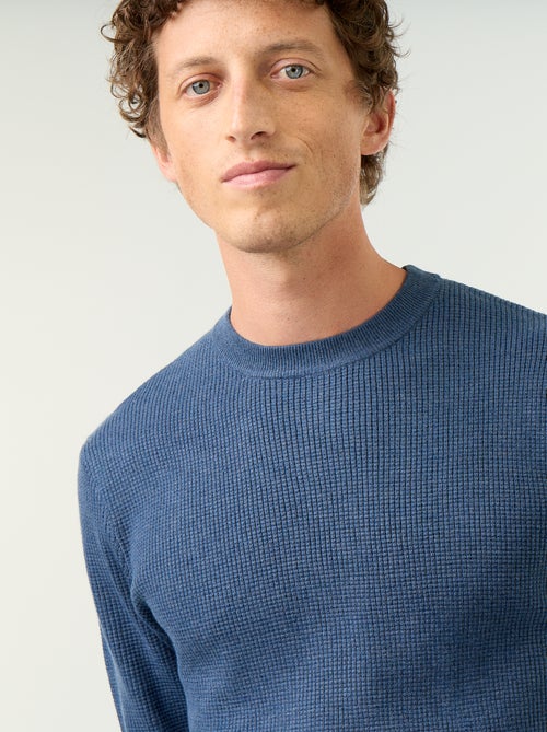 Maglione a maglia waffle girocollo - Kiabi