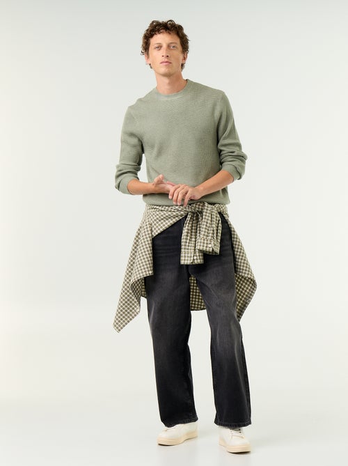 Maglione a maglia waffle girocollo - Kiabi
