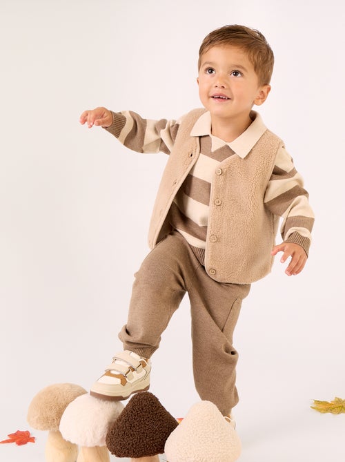 Maglione a righe a maniche lunghe e collo polo - Kiabi