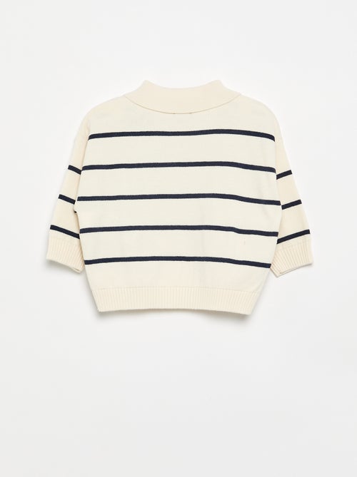 Maglione a righe a maniche lunghe e collo polo - Kiabi