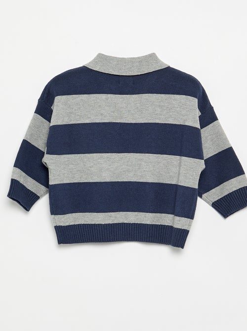 Maglione a righe a maniche lunghe e collo polo - Kiabi