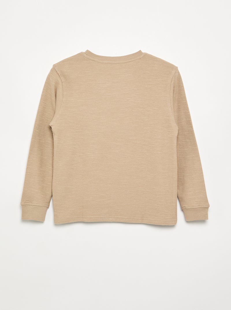 Maglione a tinta unita a maniche lunghe Beige - Kiabi