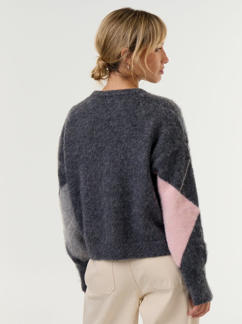 Maglione caldo a maglia girocollo Grigio - Kiabi