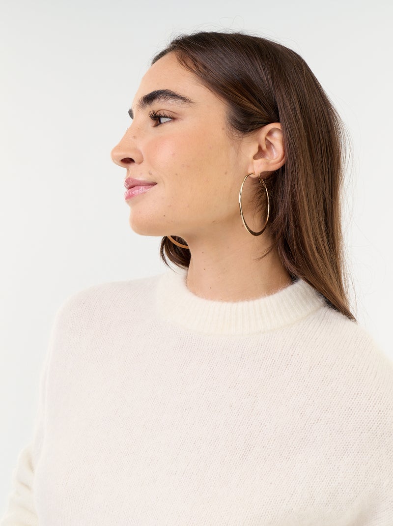 Maglione caldo in mohair a girocollo Beige - Kiabi