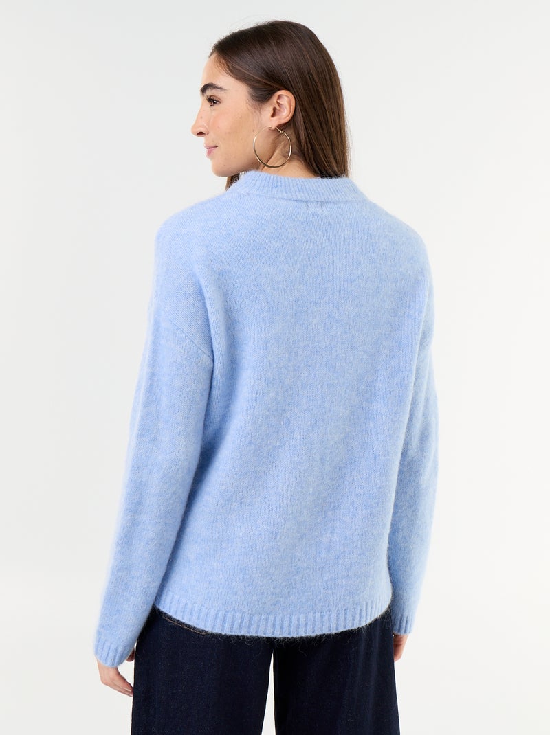 Maglione caldo in mohair a girocollo Blu - Kiabi