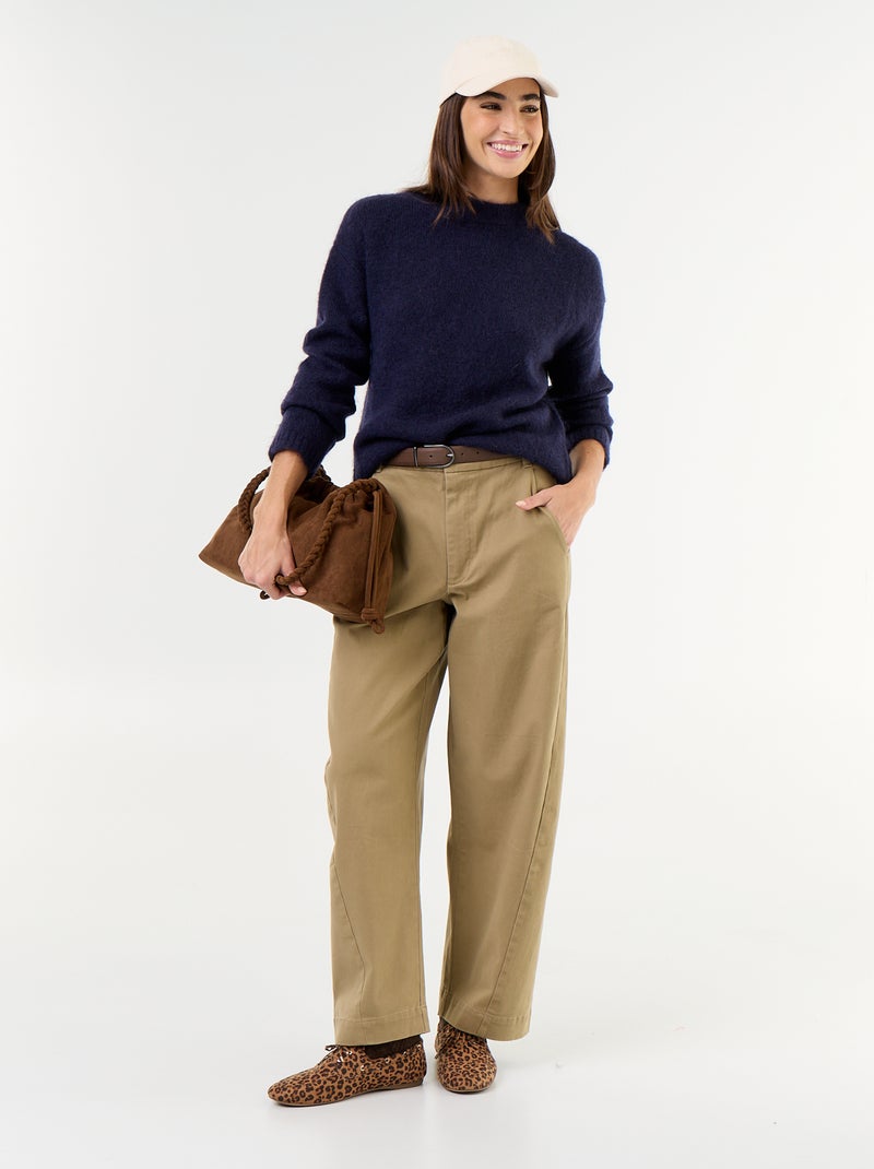Maglione caldo in mohair a girocollo Blu - Kiabi