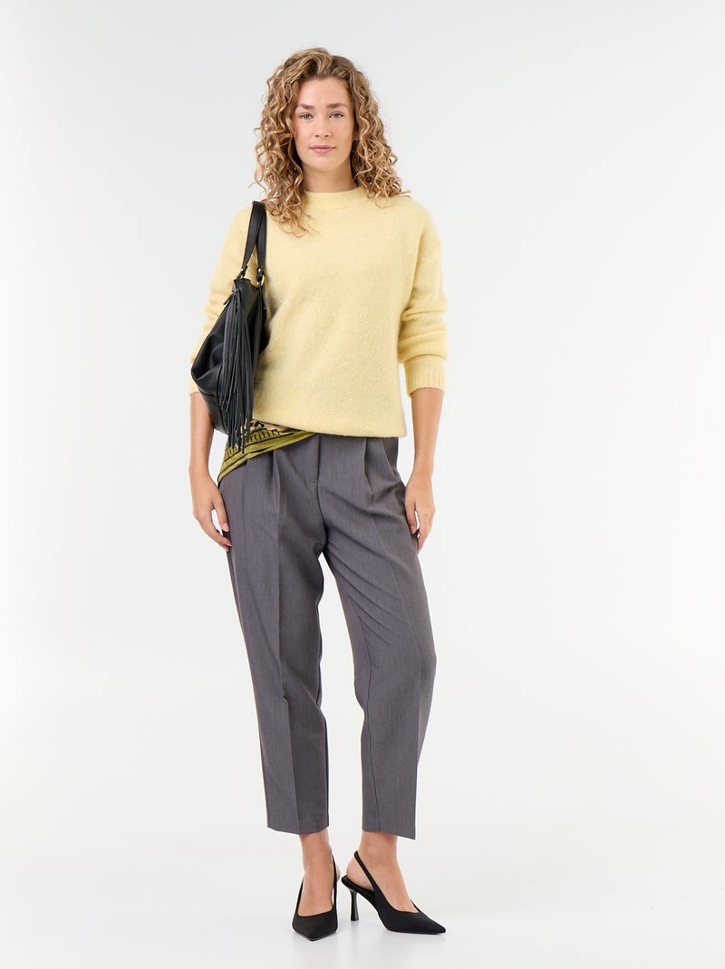 Maglione caldo in mohair a girocollo Giallo - Kiabi