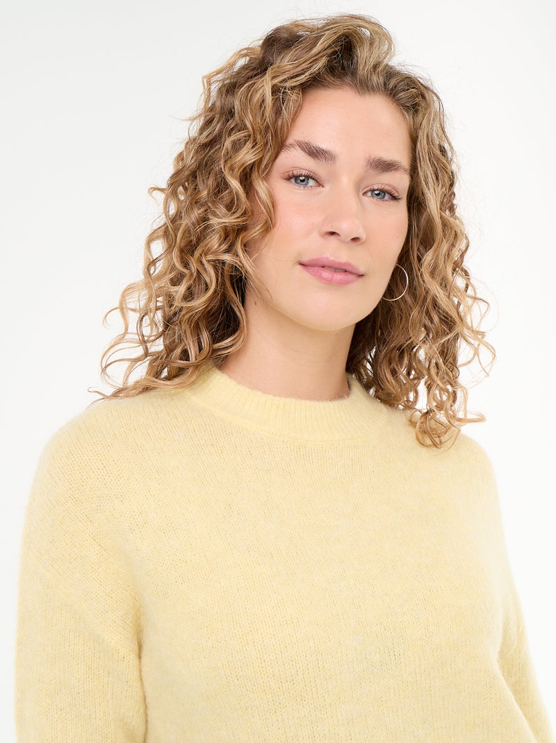 Maglione caldo in mohair a girocollo Giallo - Kiabi