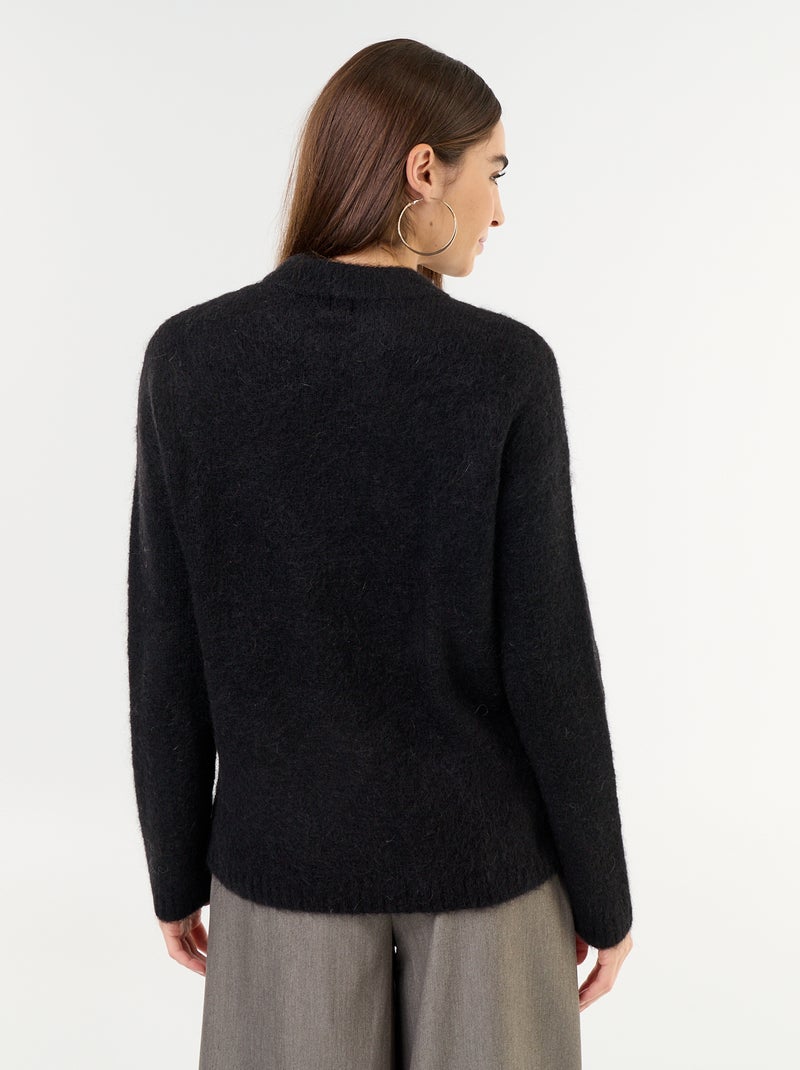 Maglione caldo in mohair a girocollo Nero - Kiabi