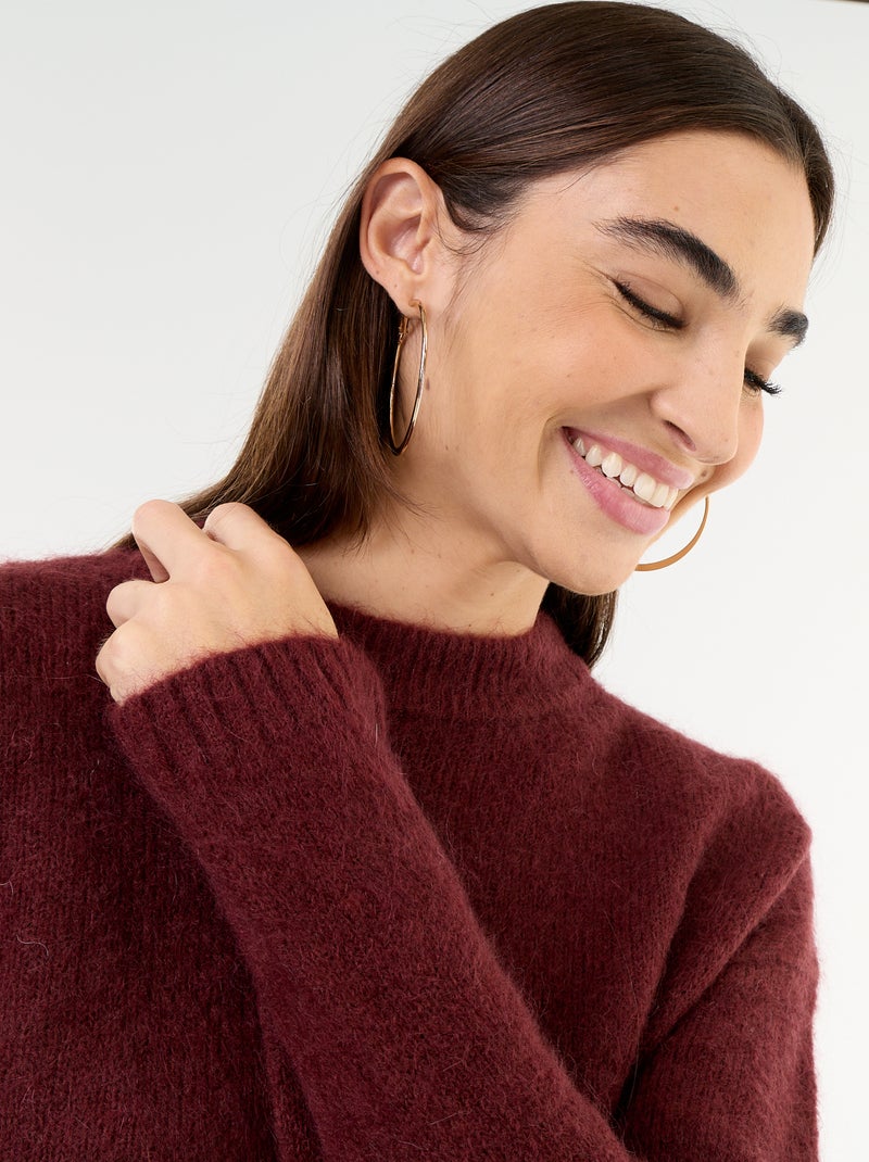 Maglione caldo in mohair a girocollo Viola - Kiabi