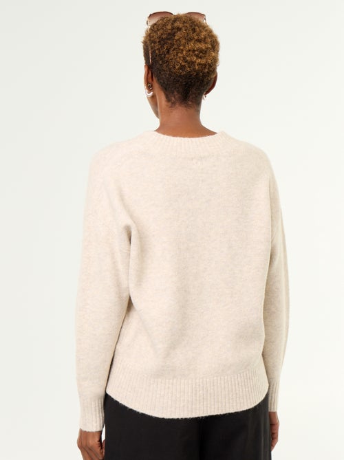 Maglione con ampio scollo a V in maglia a coste - Kiabi Maglione con ampio scollo a V in maglia a coste - Kiabi
