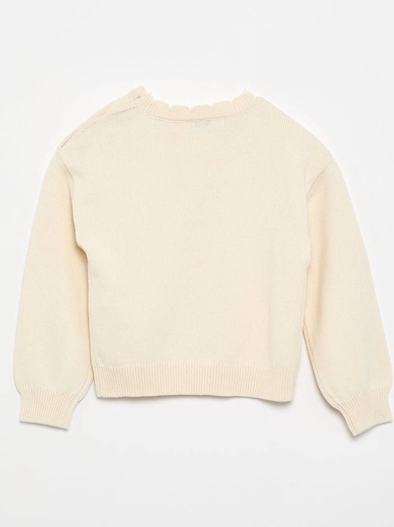 Maglione con apertura abbottonata sulla spalla Bianco - Kiabi