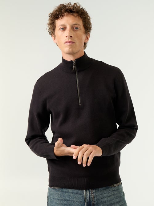 Maglione con collo alto e zip - Kiabi